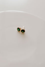 Emerald Crown Studs