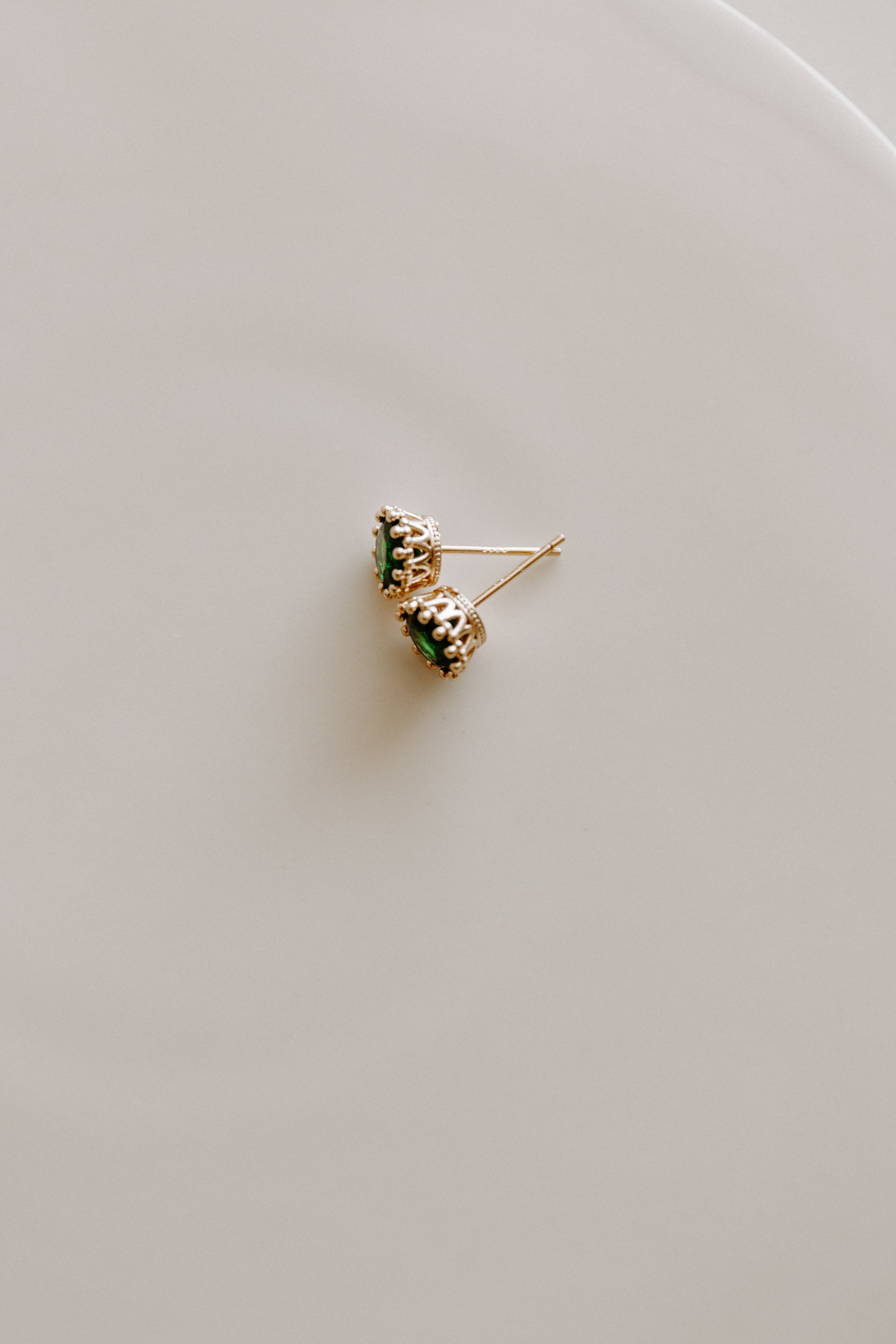 Emerald Crown Studs