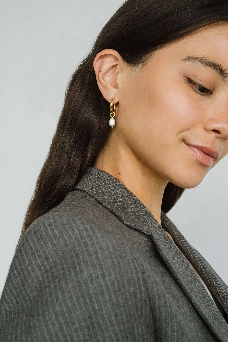 Uma Hoops + Pearl Drop Charm